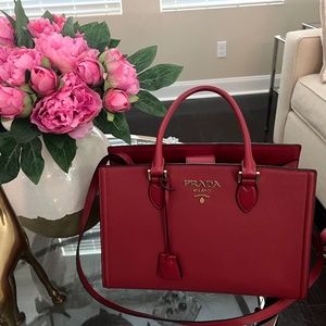 Prada Saffiano Leather Red Bag